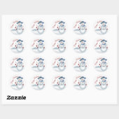 Rond Sticker Mme Snowman (Feuille)