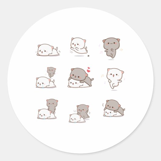 Rond Sticker Mochi Peach Cat Pack (Devant)