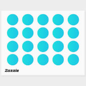 Rond Sticker modèle blanc dégradé bleu turquoise (Feuille)