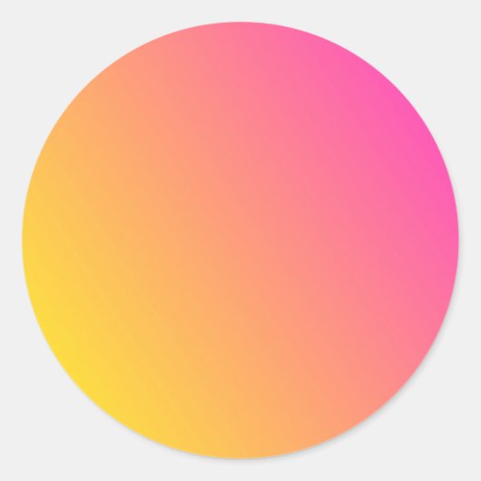 Rond Sticker modèle blanc dégradé rose jaune (Devant)