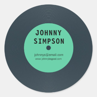 Rond Sticker Modèle de texte pour disque Retro Vinyl LP
