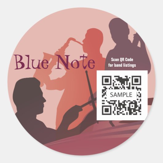 Rond Sticker Modèle Event Jazz Band (Devant)