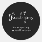 Rond Sticker moderne Black Small Business Merci (Devant)