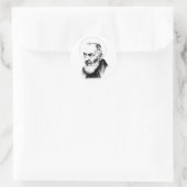 Rond Sticker moine catholique Saint-Padre Pio Capuchin (Sac)