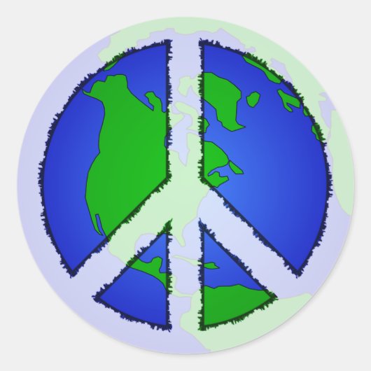 Rond Sticker mondial pour la paix et la terre (Devant)