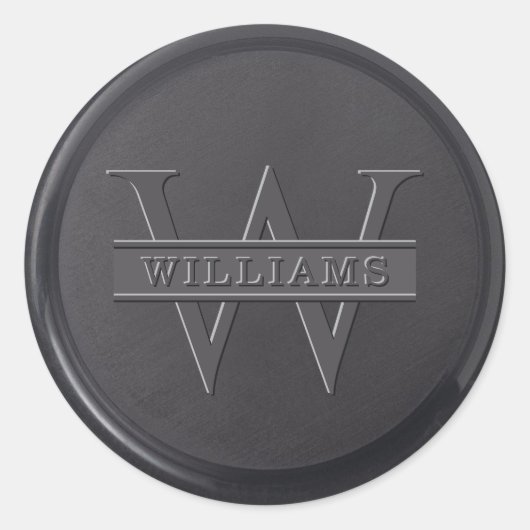 Rond Sticker Monogram Black Wax Seal (Devant)