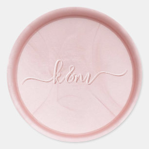 Rond Sticker Monogram Blush Metallic Wax Seal