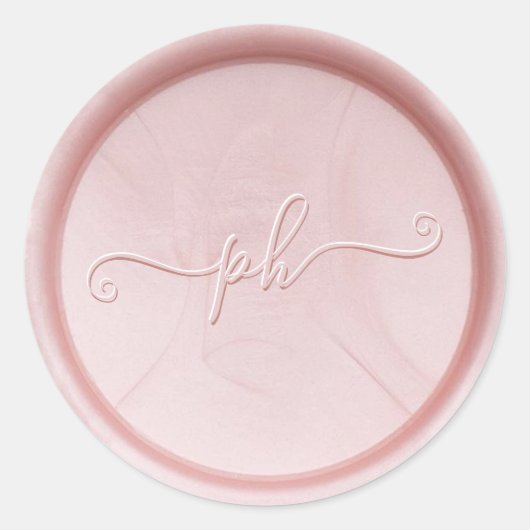 Rond Sticker Monogram Blush Metallic Wax Seal (Devant)