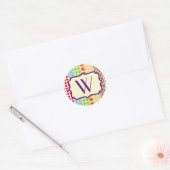 Rond Sticker Monogram Dots Boho (Enveloppe)