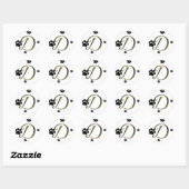 Rond Sticker Monogram Empreinte de patte (Feuille)