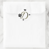 Rond Sticker Monogram Empreinte de patte (Sac)