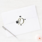 Rond Sticker Monogram Empreinte de patte (Enveloppe)