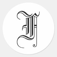 Sticker Monogram F Ancien style anglais