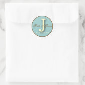 Rond Sticker Monogram J bleu et Brown (Sac)