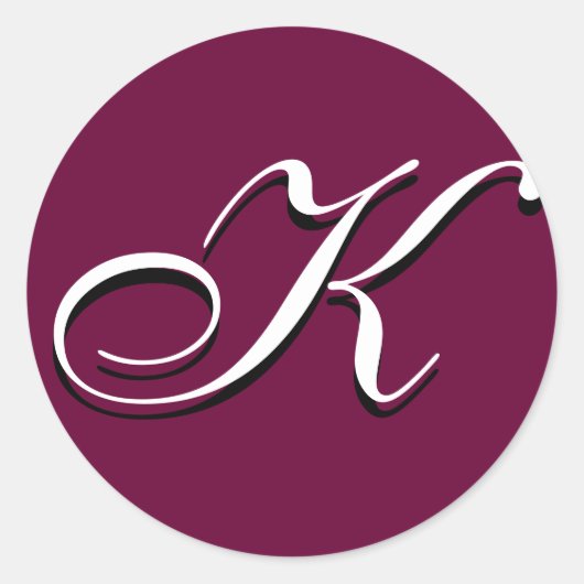 Rond Sticker Monogram - "K" personnalisable (Devant)