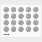 Rond Sticker Monogram K pour Parties scintillant violet (Feuille)