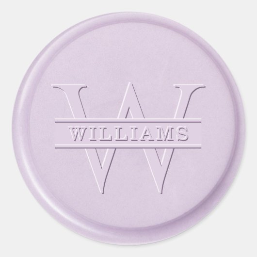 Rond Sticker Monogram Liliac Wax Seal (Devant)