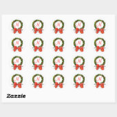 Rond Sticker Monogram M Mariage décembre (Feuille)