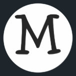 Rond Sticker Monogram M Mariage Seal<br><div class="desc">Les Cadeaux Monogram offrent une vaste sélection de timbres-poste USPS personnalisables, autocollants de scellés d'enveloppe, cartes de voeux, chemises, casquettes, boutons, magnets et bien plus encore. Ces monogrammes sont parfaits pour envoyer des invitations à un mariage, des invitations à une fête d'anniversaire, des annonces de remise de diplômes et des...</div>