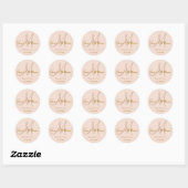 Rond Sticker Monogram Mariage Merci (Feuille)