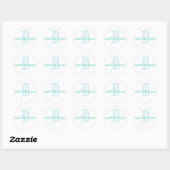Rond Sticker Monogram Mariage Monogram (Feuille)