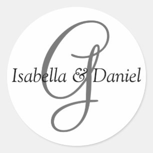 Rond Sticker Monogram Mariage Monogram