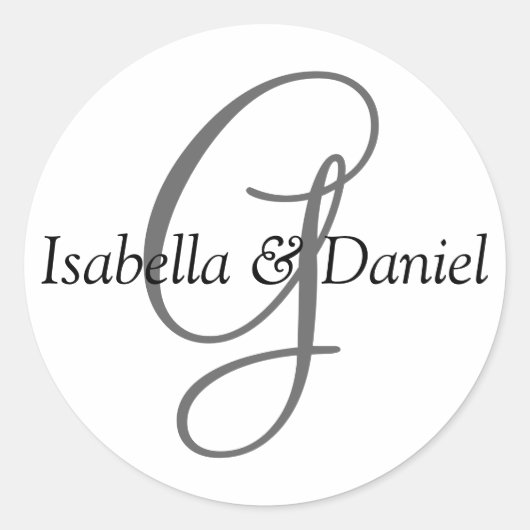 Rond Sticker Monogram Mariage Monogram (Devant)