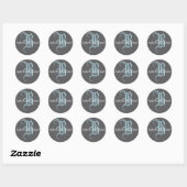 Rond Sticker Monogram Mariage Monogram (Feuille)