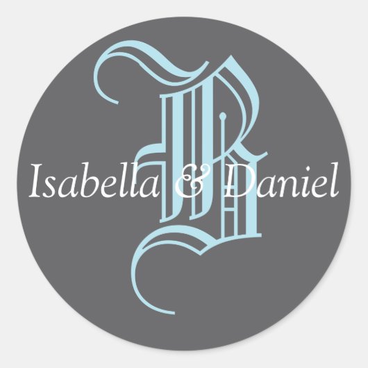 Rond Sticker Monogram Mariage Monogram (Devant)