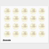 Rond Sticker Monogram Mariage Monogram (Feuille)
