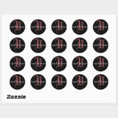 Rond Sticker Monogram Mariage Monogram (Feuille)