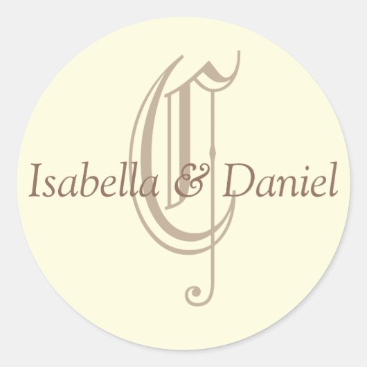 Rond Sticker Monogram Mariage Monogram (Devant)