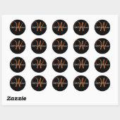 Rond Sticker Monogram Mariage Monogram (Feuille)