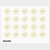 Rond Sticker Monogram Mariage Monogram (Feuille)