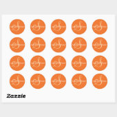 Rond Sticker Monogram Mariage Monogram (Feuille)