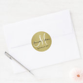 Rond Sticker Monogram Mariage Or Chimmery (Enveloppe)