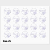 Rond Sticker Monogram Mariage Peony (Feuille)