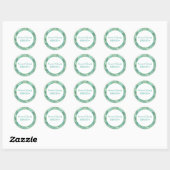 Rond Sticker Monogram Motif Turquoise et Or Opale (Feuille)