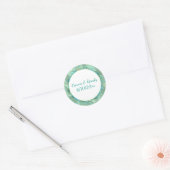 Rond Sticker Monogram Motif Turquoise et Or Opale (Enveloppe)