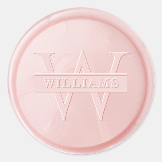 Rond Sticker Monogram Pink Wax Seal (Devant)