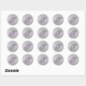 Rond Sticker Monogram S pour Parties scintillant violet (Feuille)