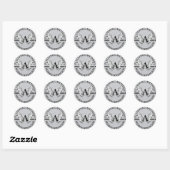 Rond Sticker Monogram Silver (Feuille)