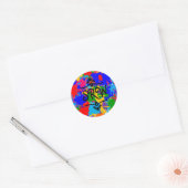 Rond Sticker Monogram Splatter Multicolor (Enveloppe)