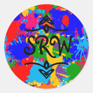 Rond Sticker Monogram Splatter Multicolor