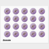Rond Sticker Monogram Z pour Parties scintillant violet (Feuille)