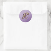 Rond Sticker Monogram Z pour Parties scintillant violet (Sac)