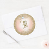 Rond Sticker Monogramme 311 Parties scintillant d'or (Enveloppe)