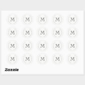 Rond Sticker Monogramme Argent (Feuille)
