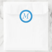 Rond Sticker monogramme bleu clair (Sac)