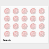 Rond Sticker Monogramme de cire rose marbrée moderne (Feuille)